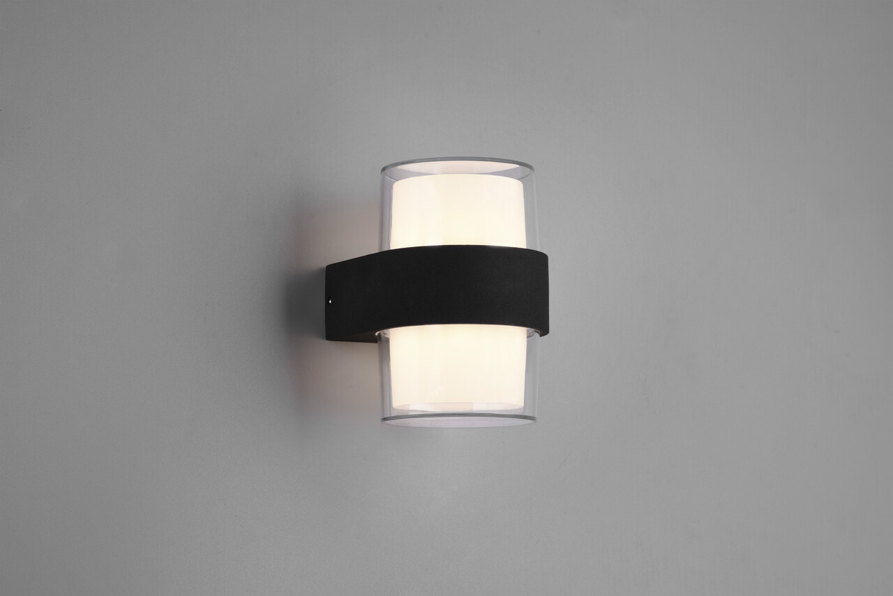 Aplica de perete rotunda pentru exterior Molina, RL, 9.6x13.2 cm, 4.6W, 2x SMD, aluminiu, antracit/transparent - imagine 5